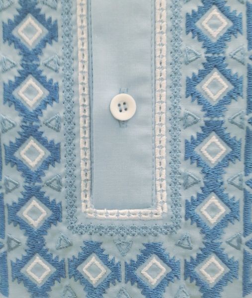 Вышиванка для мальчиков Эдельвика 205-20/00 с синей вышивкой р.128 голубой 