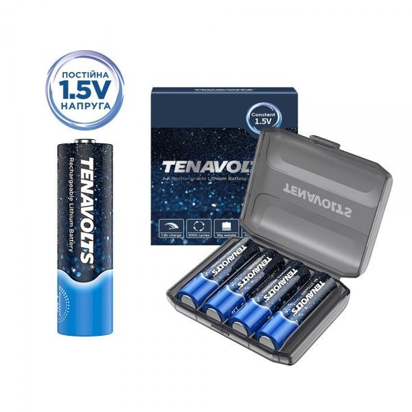 Акумулятор TENAVOLTS Lithium 1,5 В у пластиковому боксі AA (R6, 316) 4 шт. (1134) 
