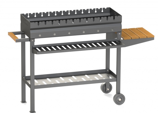 Мангал стационарный с колесиками 1530х380х1000
