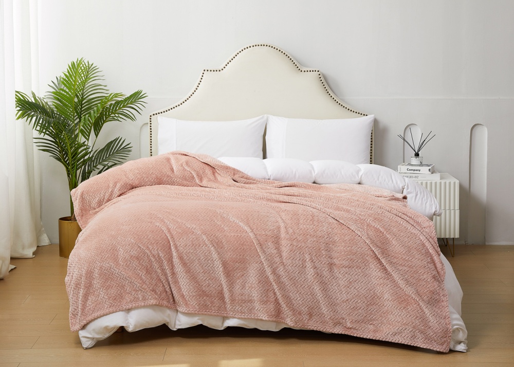 Плед Embossed Leon 220x200 см пудровый La Nuit