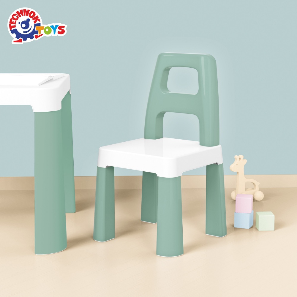 Набор ТехноК Детский стол с двумя стульями 0440 белый/ментоловый