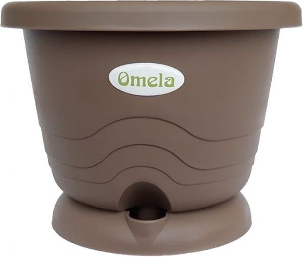 Горшок пластиковый Омела Омела Пастель 1,6 литра круглый 1,6л мускат 