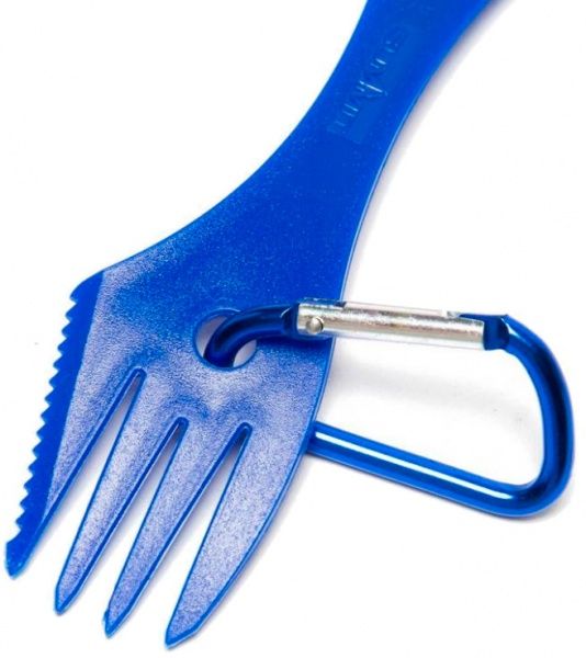 Ложка-виделка Summit Quattro Space Saving Cutlery Set з карабіном Синя