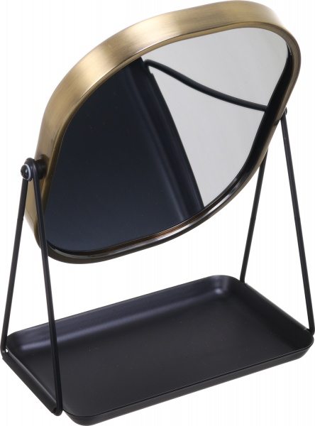 Дзеркало косметичне прямокутне з металічною підставкою 18x22.5 см чорний 