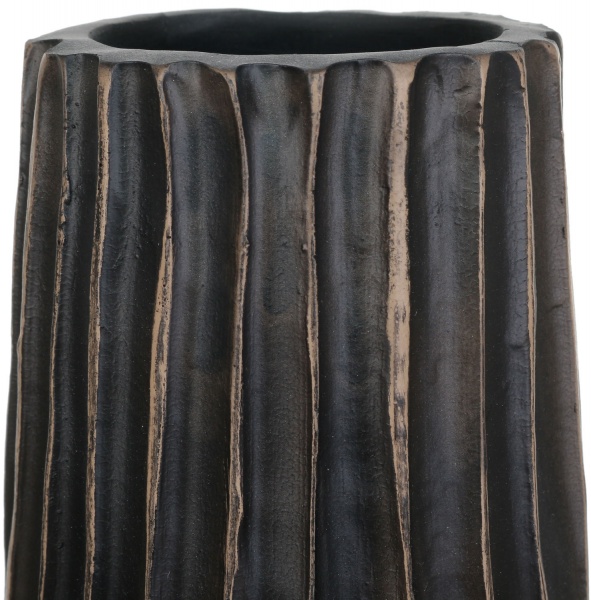 Ваза полирезиновая черная с коричневым Woody 15,2х15,2х37 см