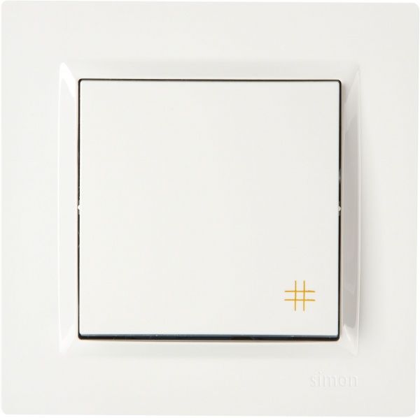 Выключатель перекрестный одноклавишный Simon 10 без подсветки 10 А 250В белый CW7.01/11