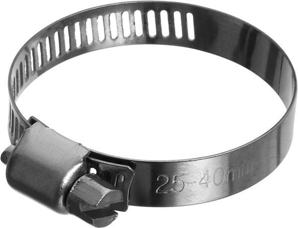 Хомут черв'ячний 25-40 мм нержавіюча сталь