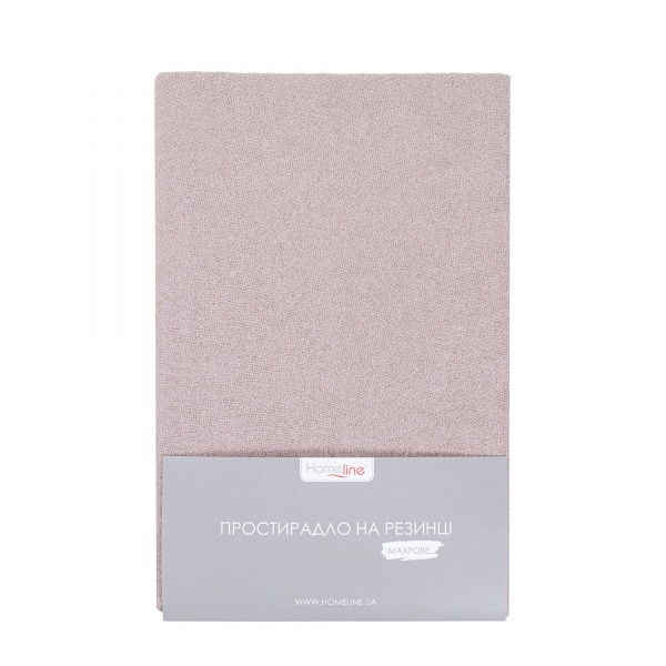 Простынь на резинке 200x200 см серо-розовый Homeline 