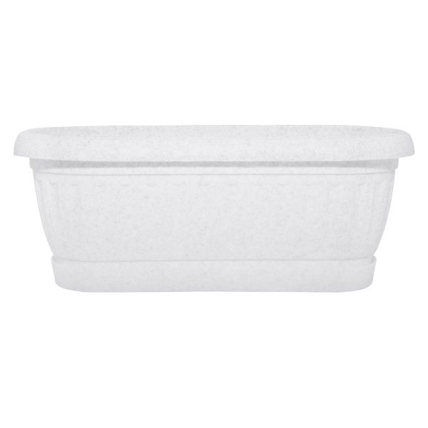 Горщик пластиковий Алеана Терра овальний 1,6л білий із сірим (113054) 