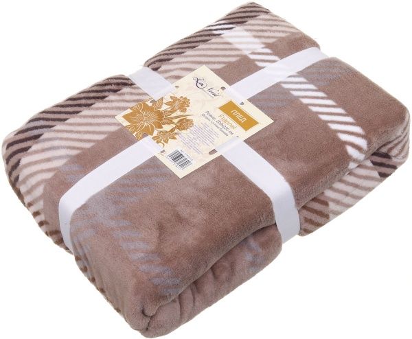 Плед мікрофібра Frannel клітинка 200x220 см бежевий La Nuit 