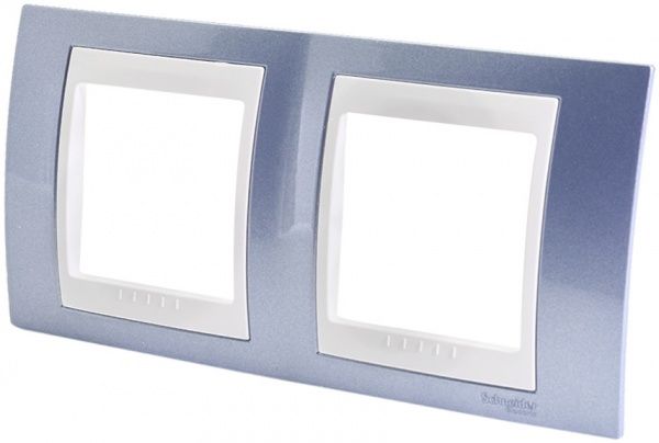 Рамка двомісна Schneider Electric Unica Glacier горизонтальна блакитний MGU6.004.854