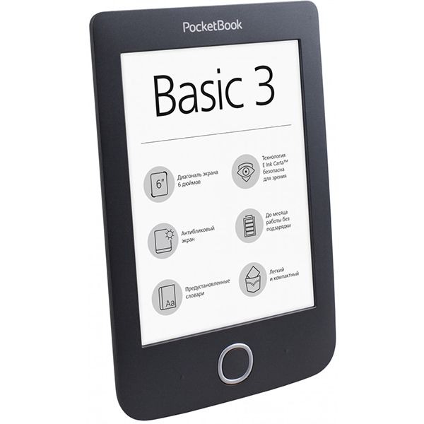 Електронна книга PocketBook 614 Basic3 black (PB614-2-E-CIS)