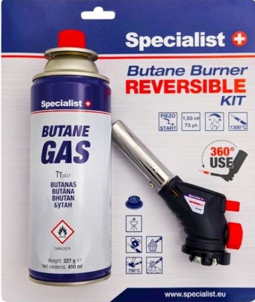 Комплект Specialist+ горелка газовая с пьезоподжигом + газовый баллон 227 г (68-8999KIT)