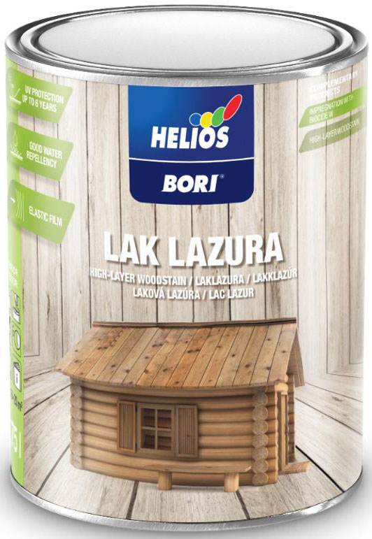 Краска-лазурь Helios Bori Thin-Layer Woodstain толстослойная 12 макаср глянец 2,5 л