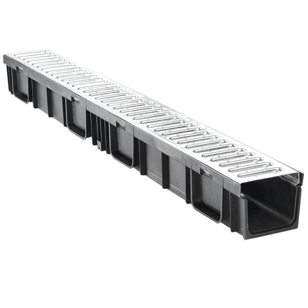 Жолоб пластиковий Gidrolica з решіткою стальною оцинкованою