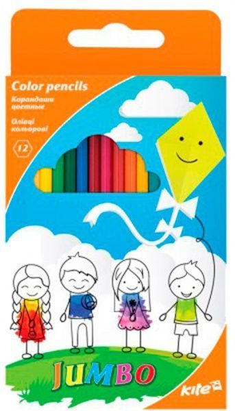 Набір кольорових олівців Jumbo 12 шт KITE