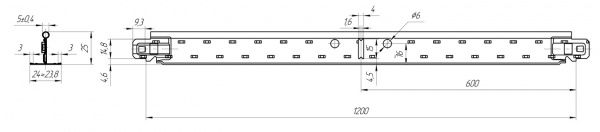 Профиль KRAFT Fortis T-24 1200x25x24мм белый