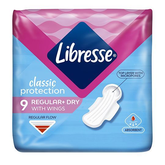 Прокладки гигиенические Libresse Classic protection regular dry сеточка 9 шт.
