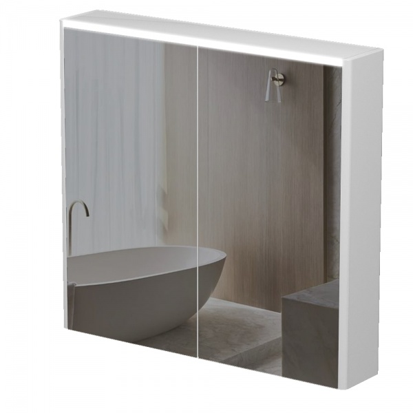 Зеркальный шкаф Aquarius Milano с LED-подсветкой 80 белый 