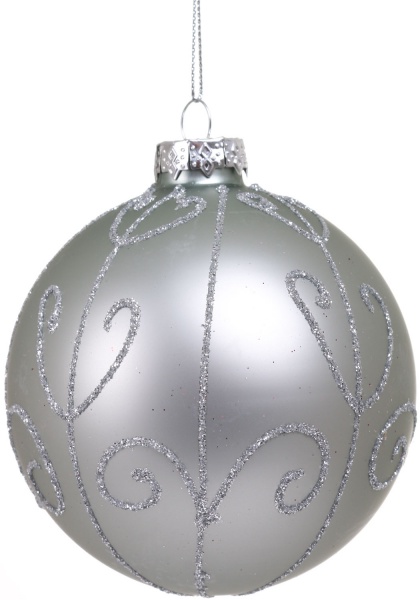 Ялинкова іграшка у формі кулі блакитна 8 см ACT405160 