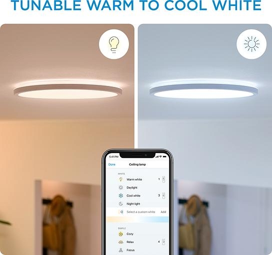 Светильник светодиодный WiZ SuperSlim Ceiling Wi-Fi 16 Вт 2700-6500 К белый 929002685101 