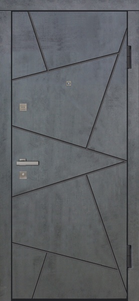 Двері вхідні ОМіС Стандарт BIT 06 G бетон темний / білий матовий 2050x860 мм ліві