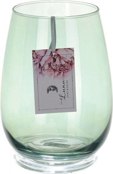 Ваза скляна прозора Luster 20х15 см зелена Wrzesniak Glassworks