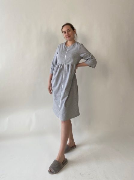 Халат домашній Flis clothes р. M сірий меланж 