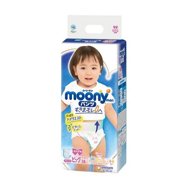 Подгузники-трусики Moony для девочки (XL) 12-22 кг 38 шт.