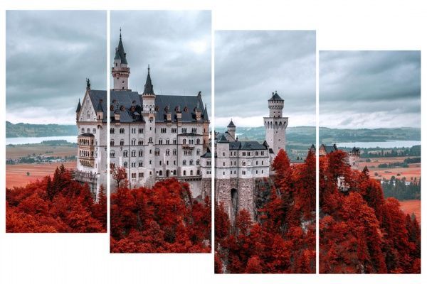 Картина модульная 4 части Замок MK115 100x65 см 