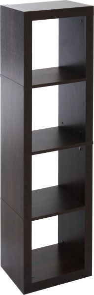 Стеллаж двухсторонний Inteo Кубус МИКС 1х4 438x1500x290 мм венге 