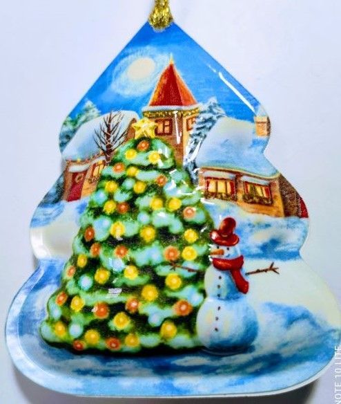 Елочная игрушка Елка и Снеговик 10 см 