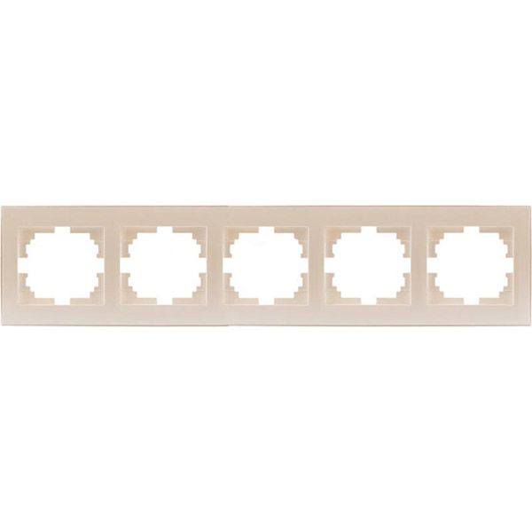 Рамка п'ятимісна Lezard Rain горизонтальна перлинно-білий 703-3030-150