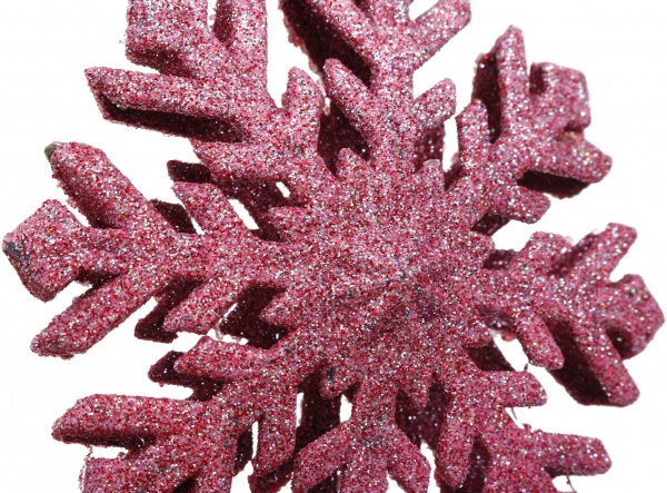 Декоративна підвіска Сніжинка 10,5 см рожевий HF2K1093