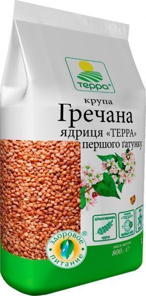 Крупа гречана Терра ядриця першого гатунку 800 г 