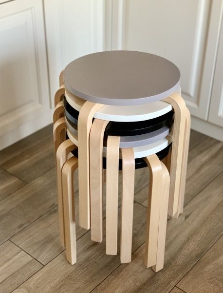 Табурет деревянный 460х350х350 коричневый / серый 