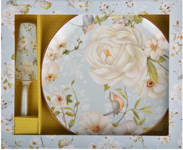 Блюдо для торта з лопаткою Райский сад 27 см 924-271 Lefard 