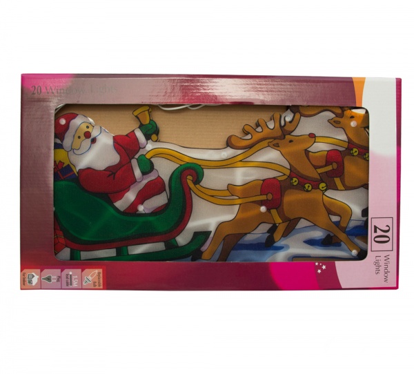 Декорація новорічна Девілон Дід Мороз на санях с 2 оленями 44,5х24 см 640065 