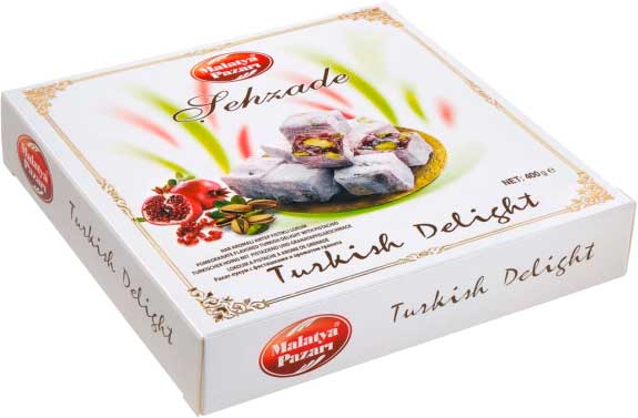 Рахат-лукум Malatya Pazari Шехзаде гранатовый с фисташками 400 г 8690985815403
