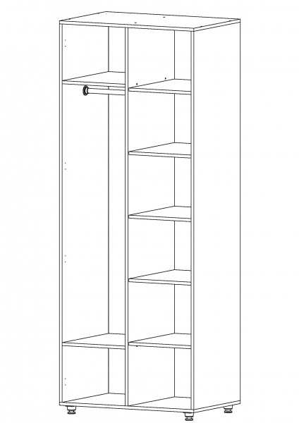 Шкаф для одежды Милана-2 дуб сонома 