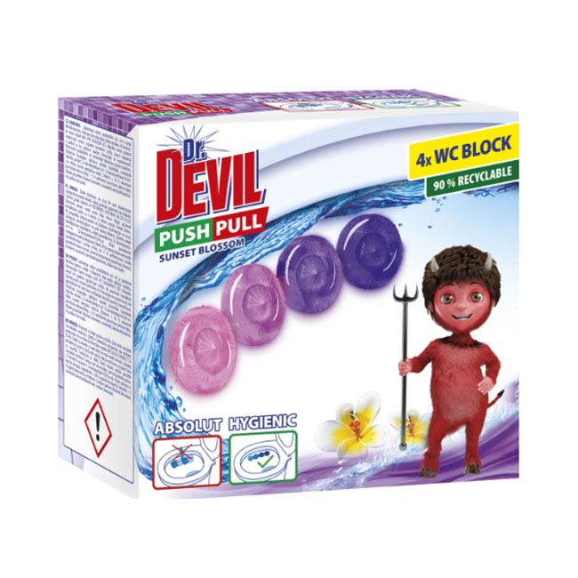 Диски туалетні Dr.Devil PUSH PULL Sunset Blossom 4х20 г 0,08 л
