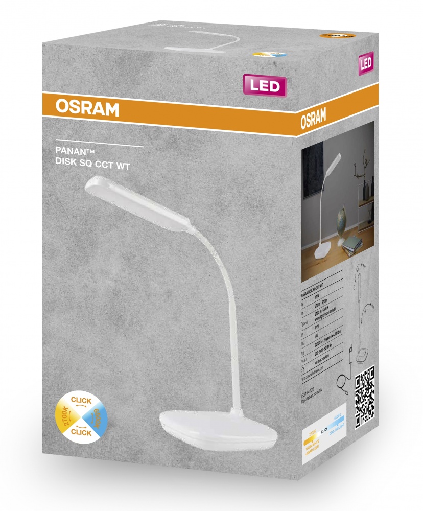 Настільна лампа Ledvance 12 Вт білий PANAN DISK SQ 12W WT