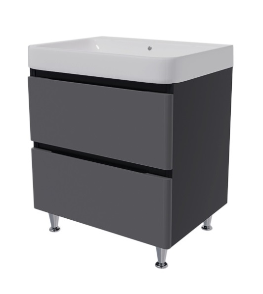 Тумба на ніжках Сансервіс Hilton-60 з умивальником ZEN-60 сірий мат