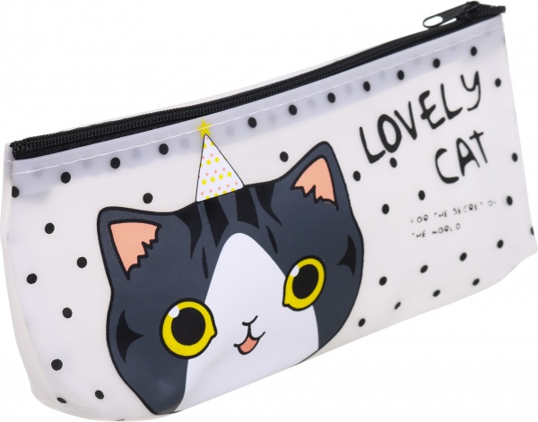 Пенал школьный Рябой кот Nota Bene белый