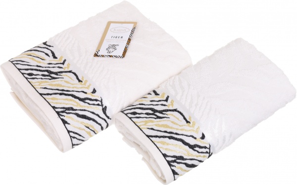 Набор полотенец Tiger 2 шт. нежно-кремовый Karna 