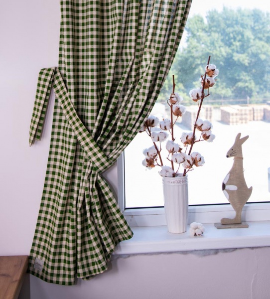 Комплект штор Lucy зеленая клетка La Nuit
