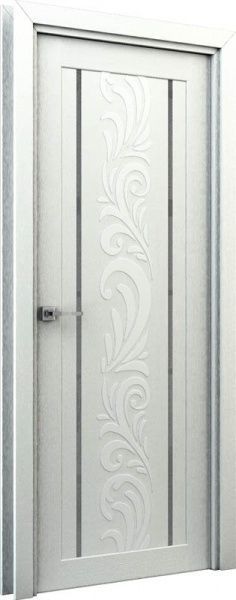 Дверне полотно Інтер'єрні двері Весна ПГО 900 мм біла перлина 