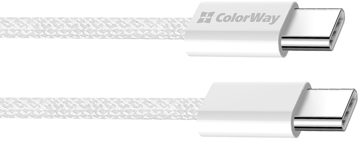 Кабель ColorWay Type-C - Type-C (braided cotton) (PD Fast Charging 60W) 3.0А 1 м сірий (CW-CBPDCC061-GR)
