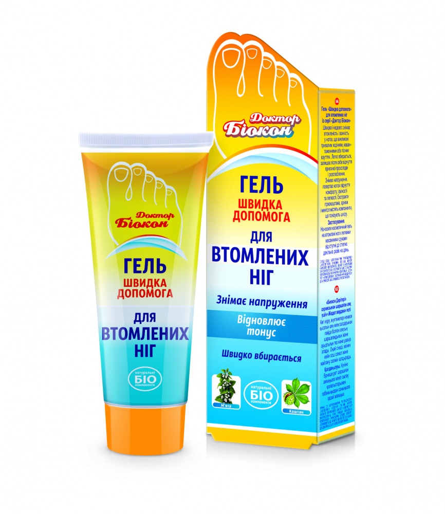 Гель для ніг Доктор Біокон Швидка допомога для втомлених ніг 75 мл