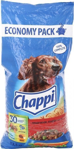 Корм Chappi яловичина, птиця та овочі 13,5 кг